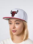 Бейсболка MITCHELL NESS арт. HS8791-CBUWHIT Chicago Bulls NBA (белый / красный)
